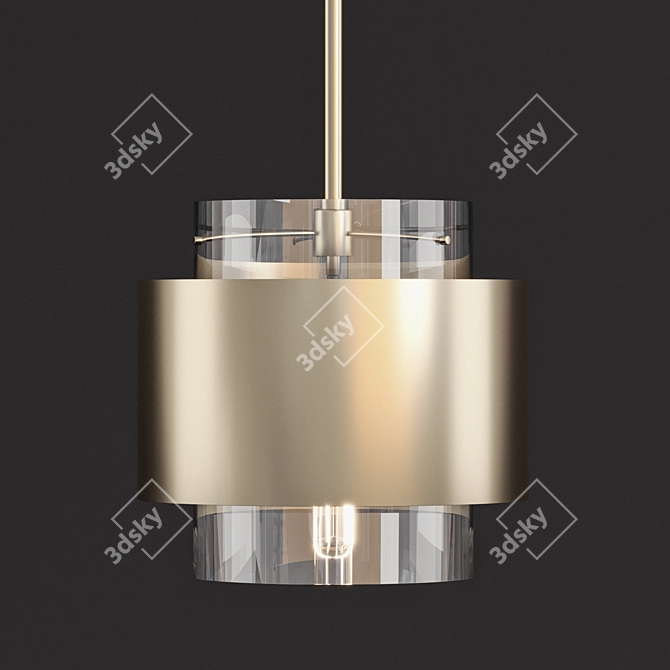 Sleek Moda Glass Pendant 3D model image 3