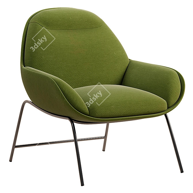 Mii Lounge Chair: Sleek and Comfortable 3D model image 4