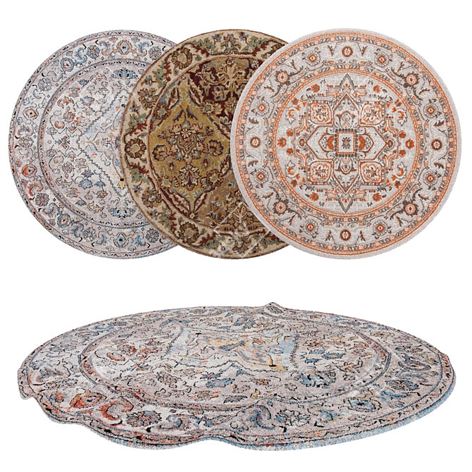 Round Rugs Set 6-Pack: Versatile and High-Quality 3D model image 1