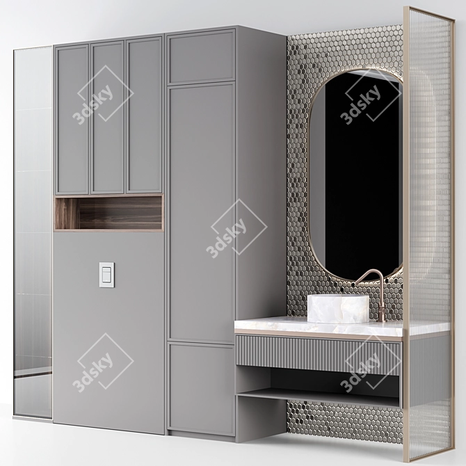 Modern Bathroom Console Set 3D model image 2