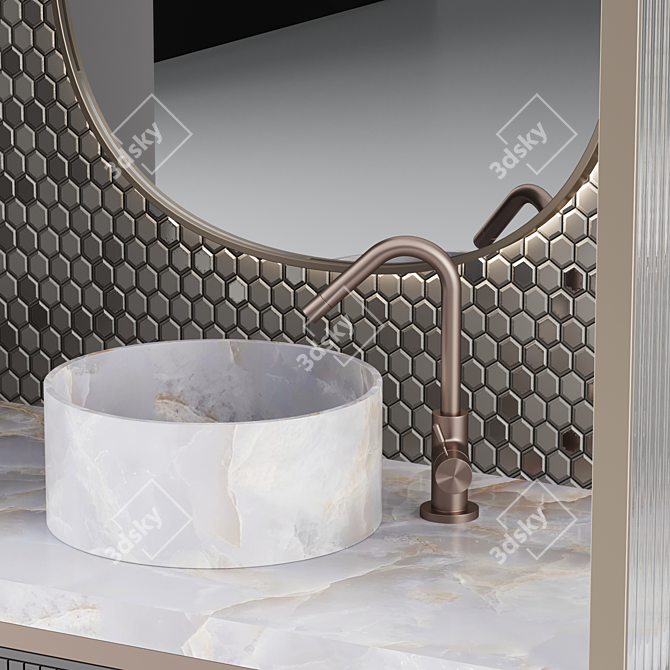 Modern Bathroom Console Set 3D model image 3