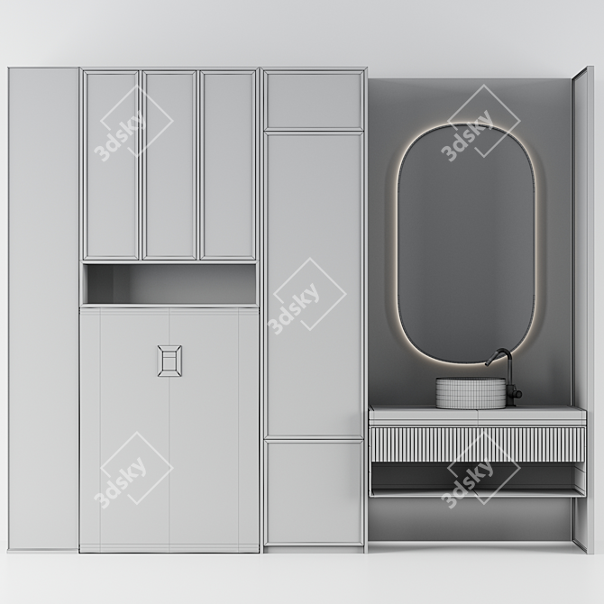 Modern Bathroom Console Set 3D model image 4