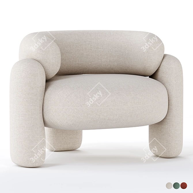 Royal Embrace Armchair 3D model image 1