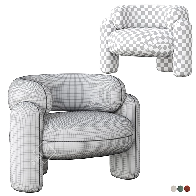 Royal Embrace Armchair 3D model image 7