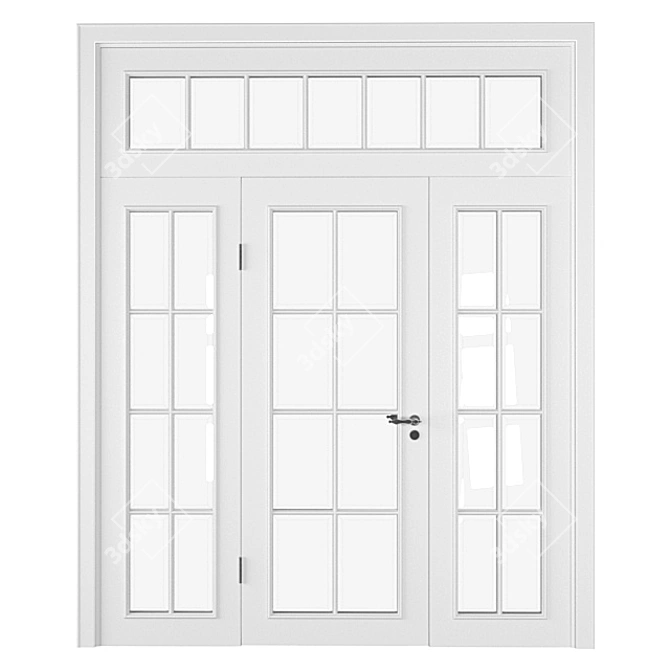 Modern Door Partition: White, Gray, Blue 3D model image 2