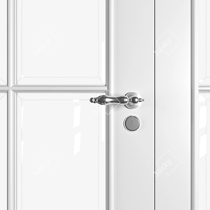 Modern Door Partition: White, Gray, Blue 3D model image 3