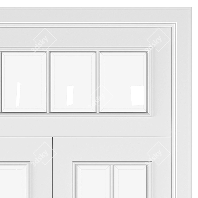 Modern Door Partition: White, Gray, Blue 3D model image 4