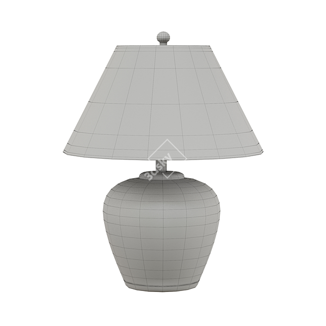 Boho Chic Ivory Etren Table Lamp 3D model image 2