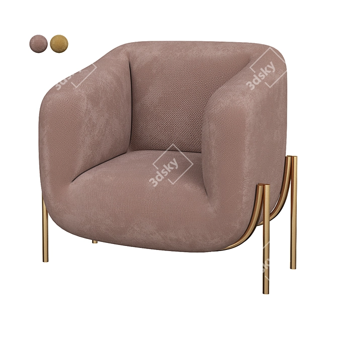 Saba Geo Armchair: Contemporary Elegance and Comfort 3D model image 1