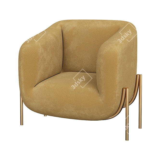 Saba Geo Armchair: Contemporary Elegance and Comfort 3D model image 2