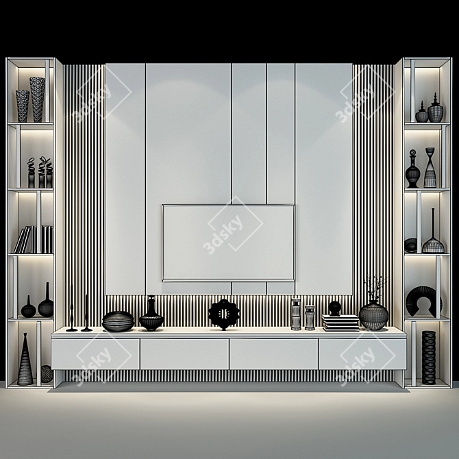 Stylish TV Stand 0482 3D model image 2