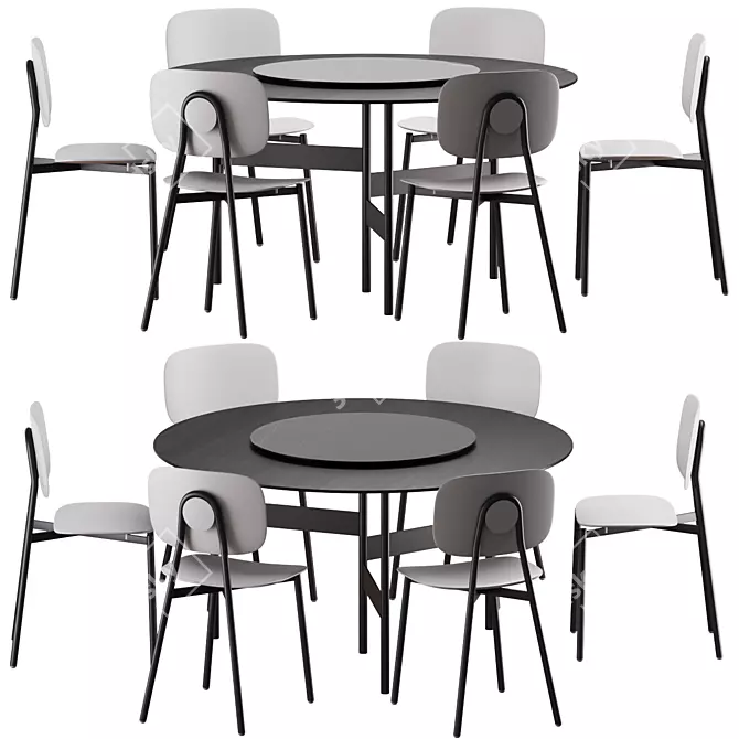 Modern Dining Set: Notes and Tata Young 3D model image 3