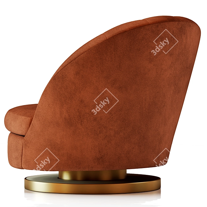 Milo Baughman Swivel Lounge: Mid-Century Modern Chic 3D model image 2