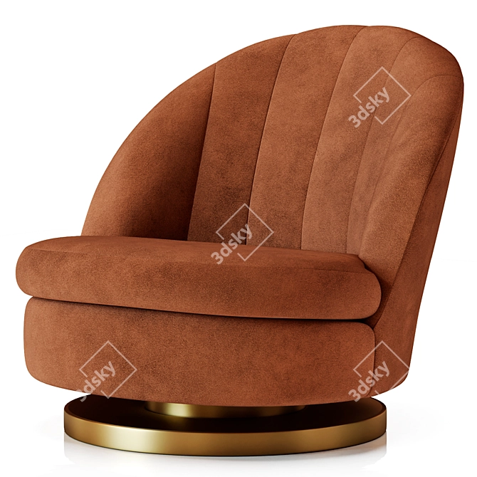 Milo Baughman Swivel Lounge: Mid-Century Modern Chic 3D model image 4