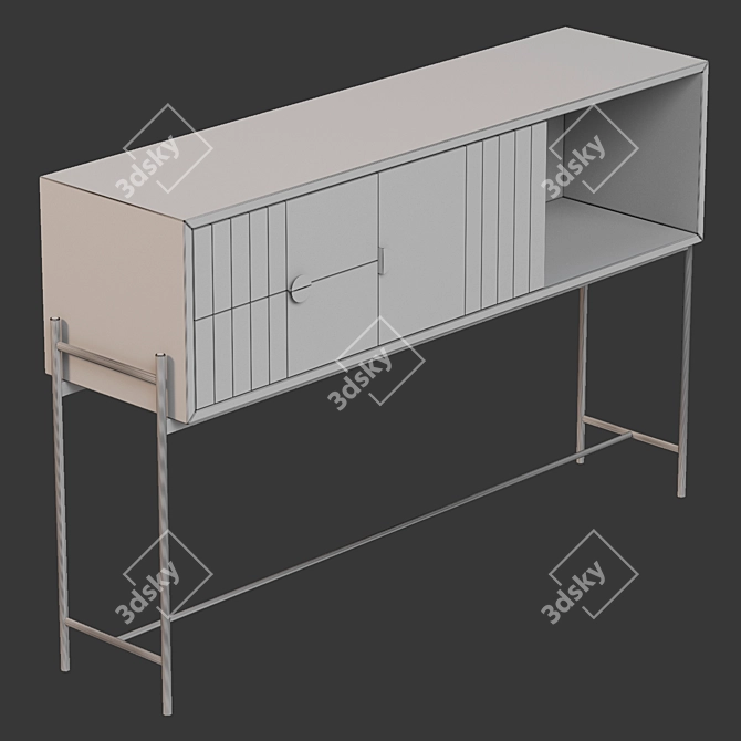 Stylish Oak Console: Clara 3D model image 4