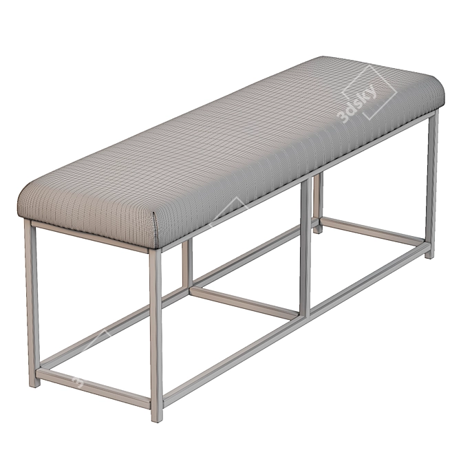 Industrial-style Upholstered Bench - Hiba 3D model image 4