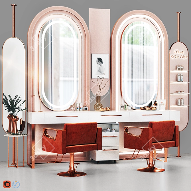 Stylish Beauty Salon Suite 3D model image 1