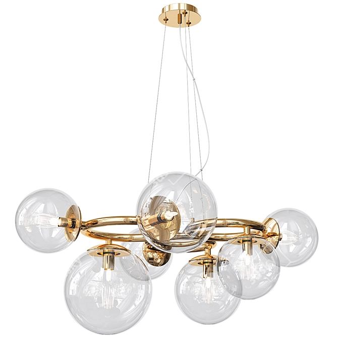 Elegant Brass Puppet Chandelier 3D model image 1