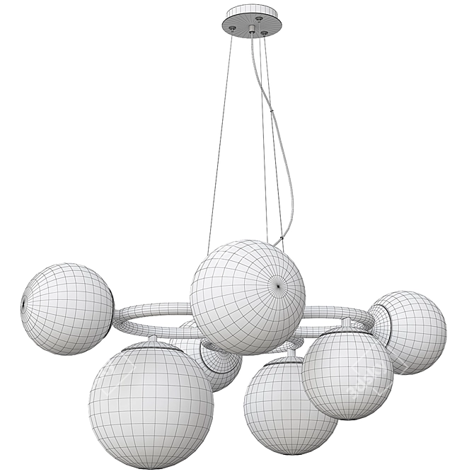 Elegant Brass Puppet Chandelier 3D model image 2