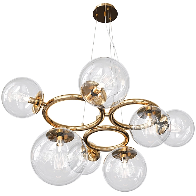 Elegant Brass Puppet Chandelier 3D model image 3