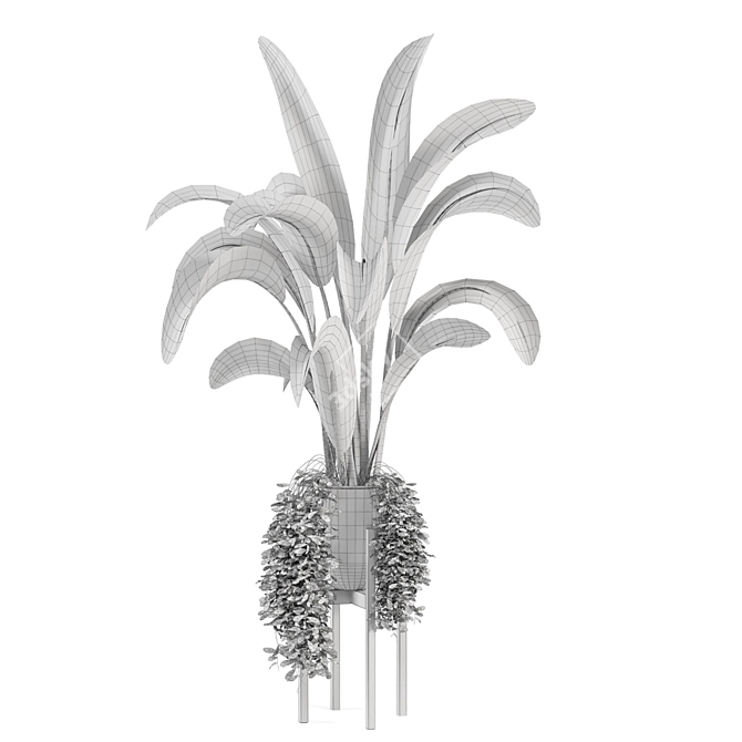 Ferm Living Bau Pot Large with Indoor Plants 3D model image 6