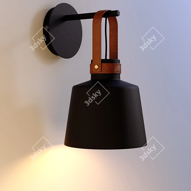 Sleek Metal Wall Lamp: Oda 3D model image 3