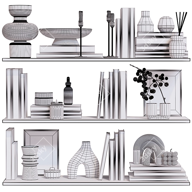 Elegant Decor Shelves 3D model image 5