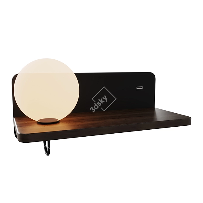 Elegant Lunaris Wall Lamp 3D model image 1