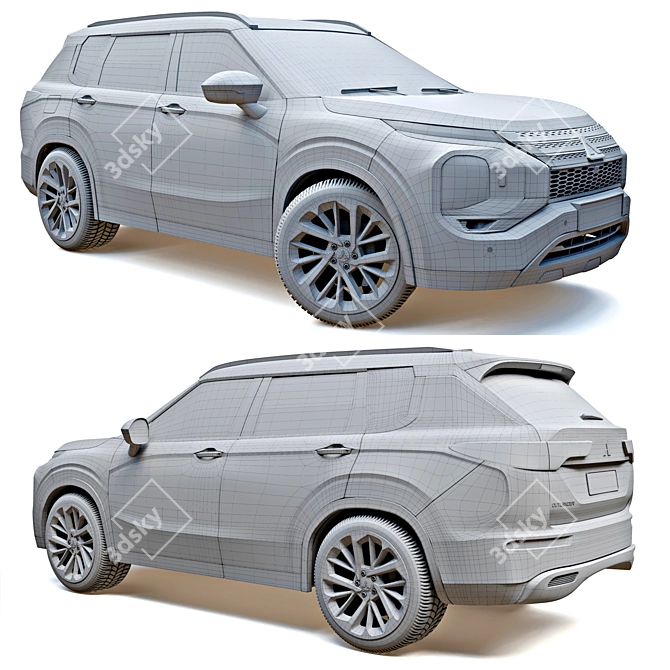 Sleek and Powerful Mitsubishi Outlander 3D model image 7