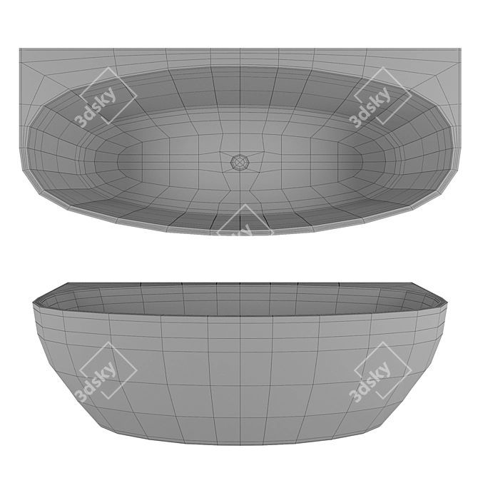 Elegant Oval Freestanding Bathtub 3D model image 2