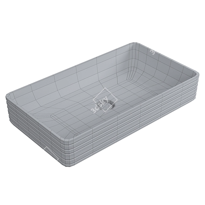 Modern White Countertop Washbasin BB1422 3D model image 2