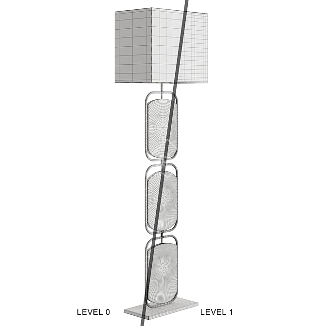 Rustic Colonial Wood Floor Lamp 3D model image 4