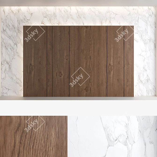 Decorative Wall Panel Set - Elegant 3D Design 3D model image 2