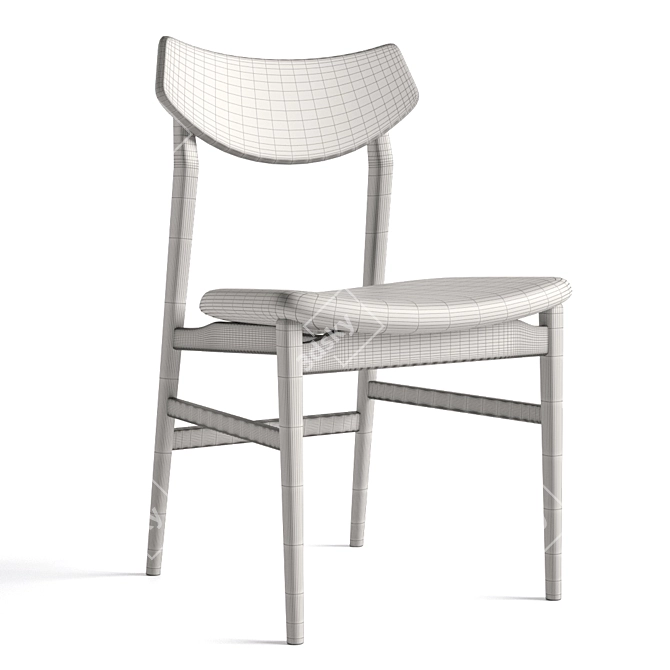 Sophisticated Rebecca Chair: Oak Wood Frame, Black Leather Seat 3D model image 5