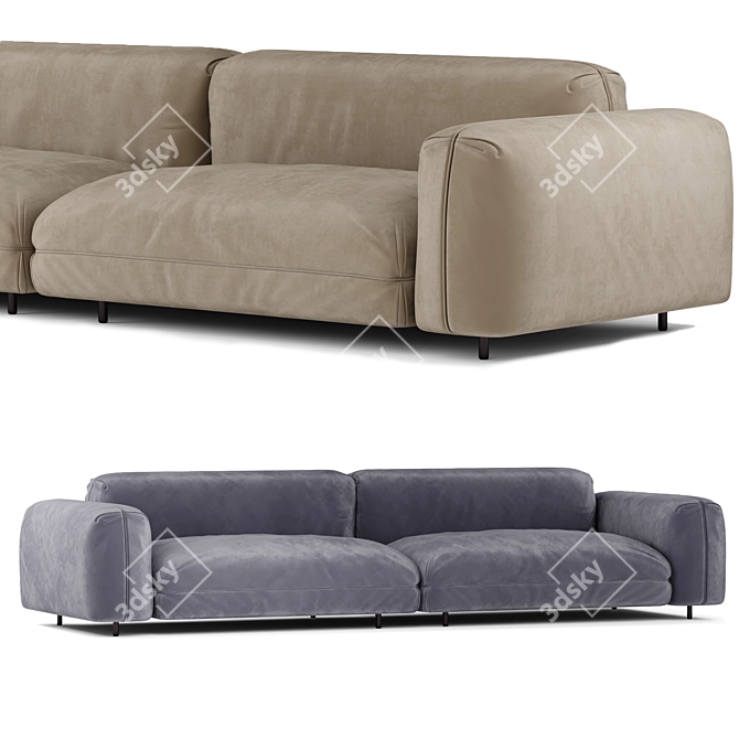 Arflex Tokio Soft Sofa: Premium Italian Leather Comfort 3D model image 3