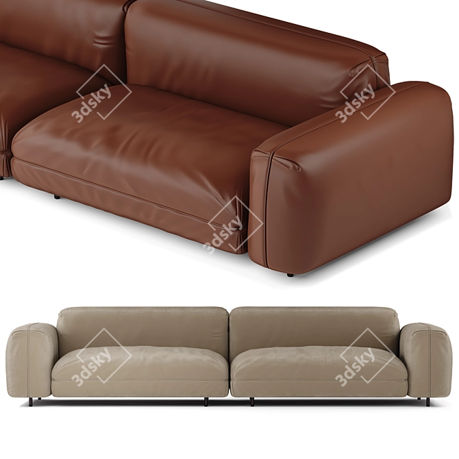 Arflex Tokio Soft Sofa: Premium Italian Leather Comfort 3D model image 4