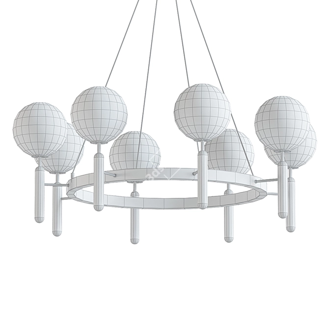 Modern White Globe Lampshades 3D model image 2