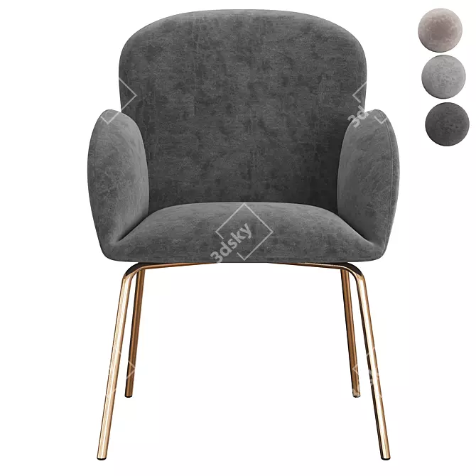 Modern Armchair Manta 3D model image 3