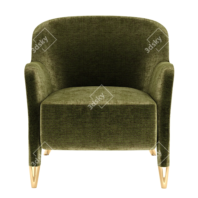 Sleek Fabric Armchair: Molteni & CD151.4 3D model image 2