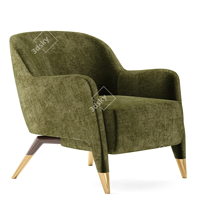 Sleek Fabric Armchair: Molteni & CD151.4 3D model image 3