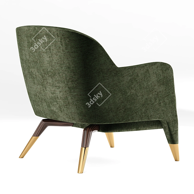 Sleek Fabric Armchair: Molteni & CD151.4 3D model image 4