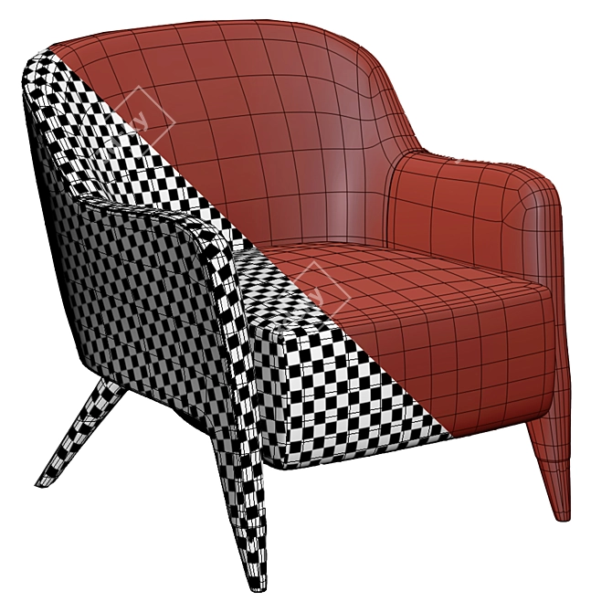 Sleek Fabric Armchair: Molteni & CD151.4 3D model image 7