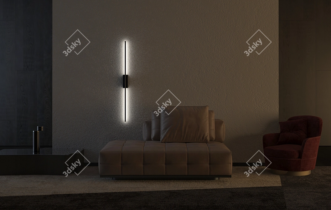 Title: SimpWall: Adjustable Wall Lamp with Remote Control 3D model image 3