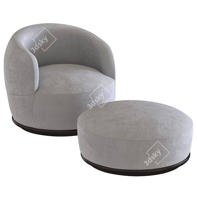 Sleek Orbit Armchairs 3D model image 1