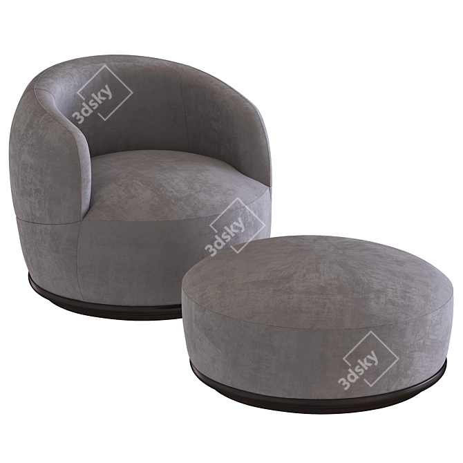 Sleek Orbit Armchairs 3D model image 3