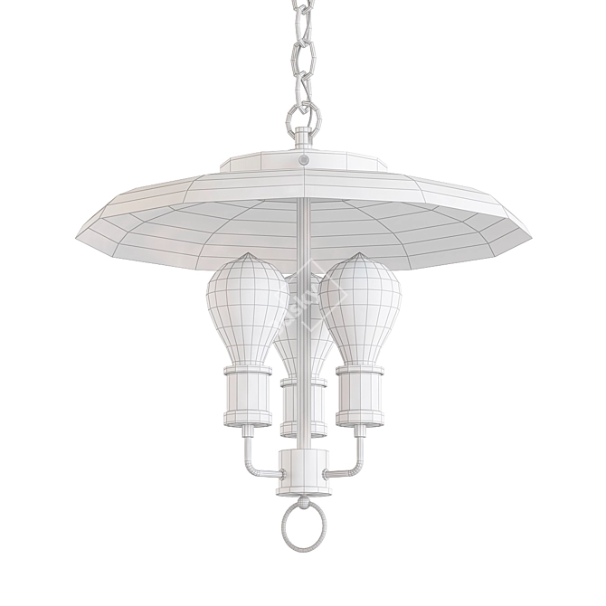 Industrial Black Pendant Light: Umbrella 3D model image 2