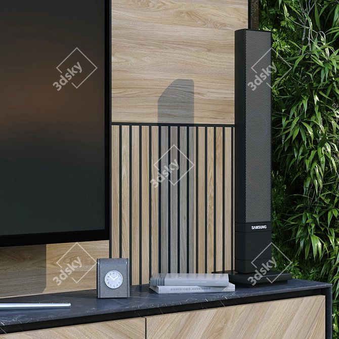 Sleek TV Wall Panel 207 3D model image 3