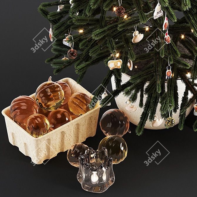 Festive Tree with Ferm Living Decor 3D model image 6