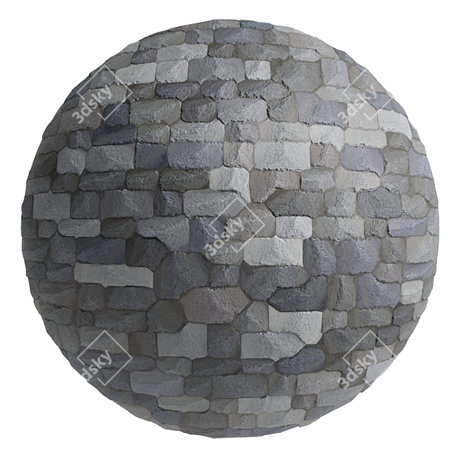 Wild Slate Stone Wall Decor - 4k PBR 3D model image 1