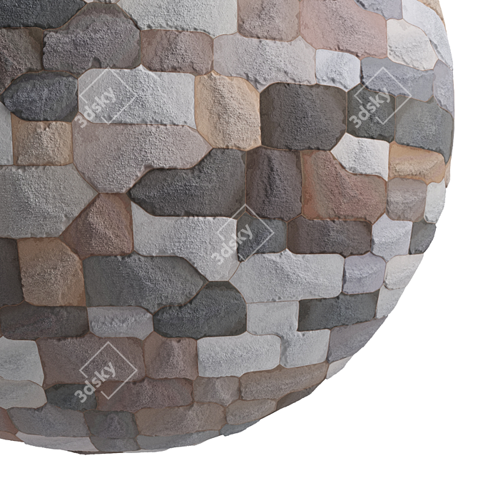 Wild Slate Stone Wall Decor - 4k PBR 3D model image 4